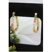 Brinco Corrente de Zircônias Coloridas Sortidas Banhado em Ouro 18k