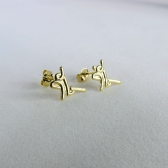 Brinco Pequeno Fé Banhado em Ouro 18k