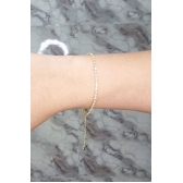 Pulseira de Corrente de Strass Banhado a Ouro 18k