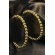 Brinco Argola Grande de Bolinha Dourada Banhado em Ouro 18k