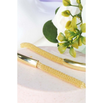 Brinco Fio Grosso Trabalhado Banhado em Ouro 18k