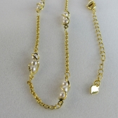 Colar com Corrente de Mini Pérolas Banhado em Ouro 18k