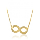 Pulseira Regulável com Símbolo do Infinito Banhado em Ouro 18k
