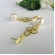 Brinco Grande de Fio com Circulo Dourado e Pérola Banhado em Ouro 18k
