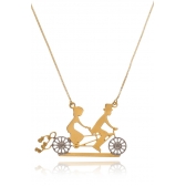 Colar Personalizado Recém Casados com detalhes em Ródio Folheado em Ouro 18K