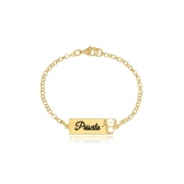 Pulseira Personalizada Chapada Com Nome e Desenho Folheado em Ouro 18k Personagem Hello Kitty