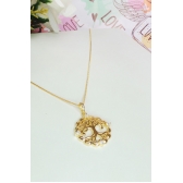 Colar Pingente Árvore da Vida com Zircônia Banhado em Ouro 18k