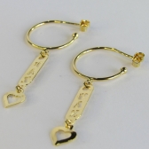 Brinco Argola Médio com Pingente Esotéricos Banhado em Ouro 18k
