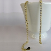 Pulseira Em Corrente De Zircônias Banhado em Ouro 18k