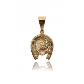 Pingente Ferradura com Cavalo Banhado em Ouro 18k