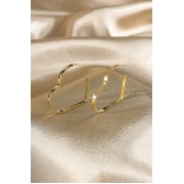 Brinco Argola em Forma de Coração Lateral Larga Banhado em Ouro 18k