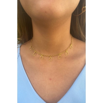 Choker com Corações Banhado em Ouro 18k