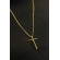 Colar com Cruz Lisa Banhado em Ouro 18k