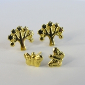 Brinco Duo de Árvore e Borboleta Banhado em Ouro 18k