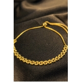 Pulseira com Fecho Regulável e corrente Trabalhada Banhado em Ouro 18k