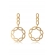 Brinco com Fio e Círculo com Arcos Banhado em Ouro 18k