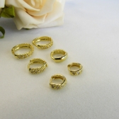 Trio de Argolinhas Com Zirconia Banhado em Ouro 18k