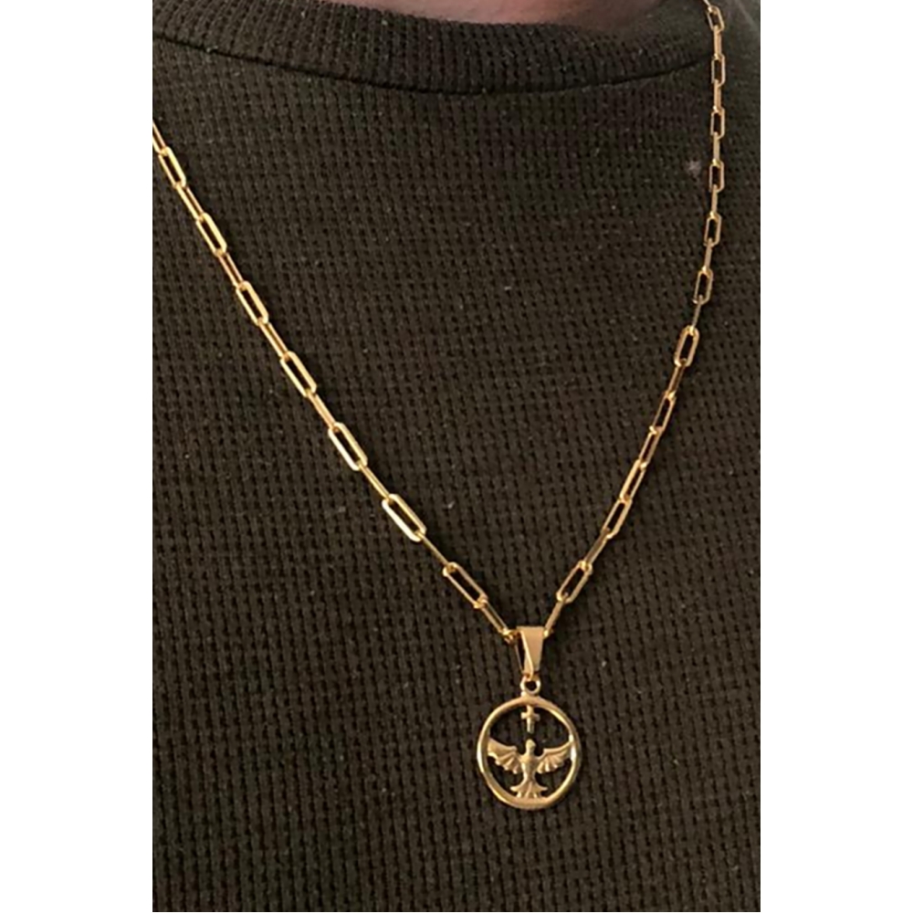 Pingente Do Espirito Santo Banhado em Ouro 18k