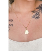 Colar Pingente São Bento Banhado em Ouro 18k