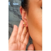 Brinco Argola de Triângulo Banhado em Ouro 18k