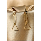 Brinco Médio com Formas Geométricas Banhado em Ouro 18k