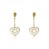 Brinco Médio com Corações Vazados Banhado em Ouro 18k