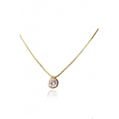 Colar Regulável Com Zircônia Banhado em Ouro 18k