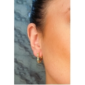 Brinco De Coração Com Micro Zircônia Incrustada Banhado em Ouro 18k