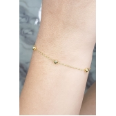 Pulseira de Bolinha Dourada Banhado em Ouro 18k