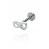 Piercing Símbolo do Infinito com Mini Zircônia em Prata 925