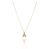 Colar Nossa Senhora Com Zircônias Azuis Banhado em Ouro 18k