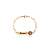 Pulseira Personalizada Chapada Com Nome e Desenho Folheado em Ouro 18k Personagem Super Homem