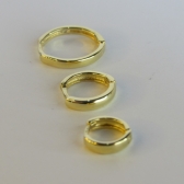 Trio de Brinco Liso Banhado em Ouro 18k