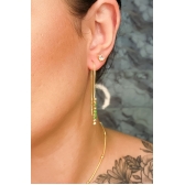 Brinco Fio de Corrente de Zircônias Coloridas Sortidas Banhado em Ouro 18k