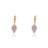 Brinco Argolinha com Pingente Cravejado de Zircônias Banhado em Ouro 18k