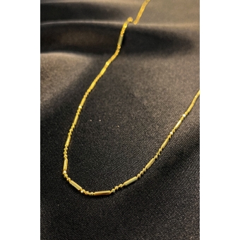 Colar com Corrente de Bolinha e Palito Banhado em Ouro 18k