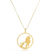 Colar Personalizado Mufasa e Simba Rei Leão Folheado em Ouro 18k