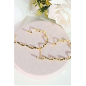 Brinco Argola Forma de J Trabalhada Banhado em Ouro 18k