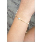Pulseira com Olho Grego Banhado em Ouro 18k
