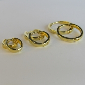 Trio de Brinco Liso Banhado em Ouro 18k