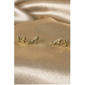 Duo de Sapatinho e Laço Banhado em Ouro 18k