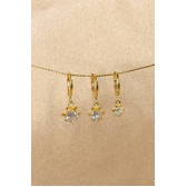 Trio Argolinha Estrelinha de Zircônia Banhado em Ouro 18k