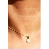 Colar Pingente de Coração com Zircônias Banhado em Ouro 18k
