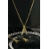 Colar Nossa Senhora Com Zircônias Azuis Banhado em Ouro 18k