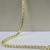 Pulseira Em Corrente De Zircônias Banhado em Ouro 18k
