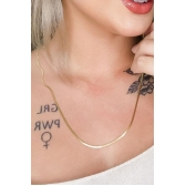 Colar com Corrente Fita Banhado em Ouro 18k