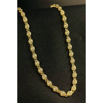 Choker com Corrente de Mini Pérolas Banhado em Ouro 18k