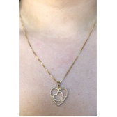 Colar de Corações com Zircônia Banhado em Ouro 18k