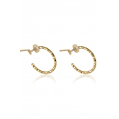 Brinco Argolinha Pequena Trabalhada Banhado em Ouro 18k