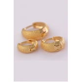 Trio de Brincos Argolinhas Grossas Banhado em Ouro 18k